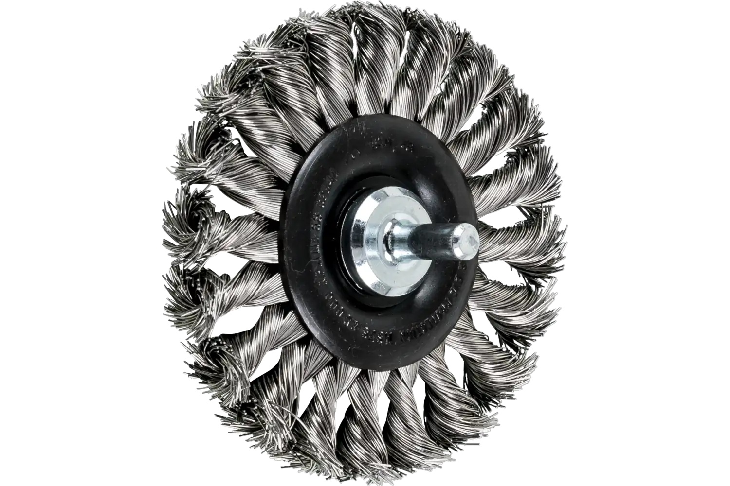 Show details for Pferd Mounted Knot Wheel Brush 3-1/4" Dia. .014 Stainless Steel 1/4" Shank Picture of Pferd Mounted Knot Wheel Brush 3-1/4" Dia. .014 Stainless Steel 1/4" Shank